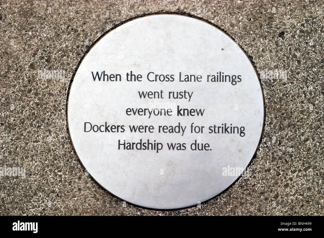 Plaque, Millennium Walkway, Salford Quays, manchester Stock Photo