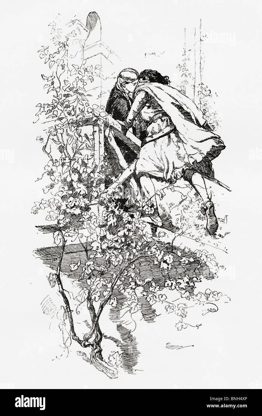 Romeo and Juliet. From La Leyenda Del Cid published c.1880. Stock Photo