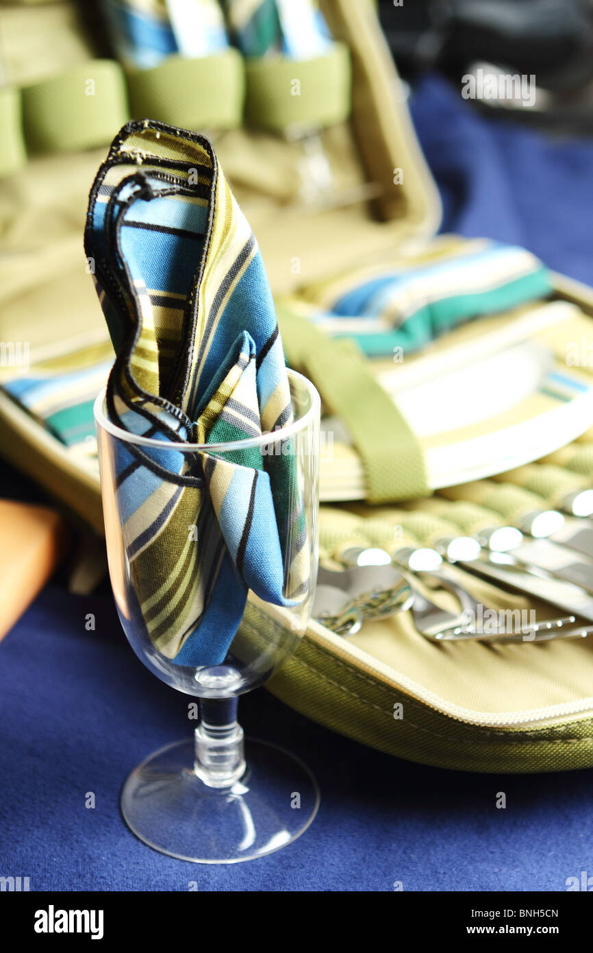 Picnic kit on a blanket Stock Photo Alamy