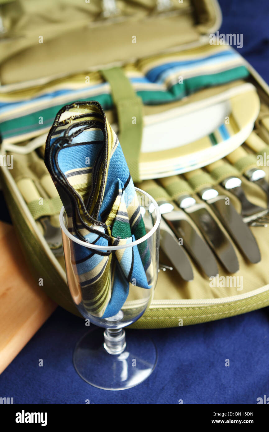 Picnic kit on a blanket Stock Photo Alamy