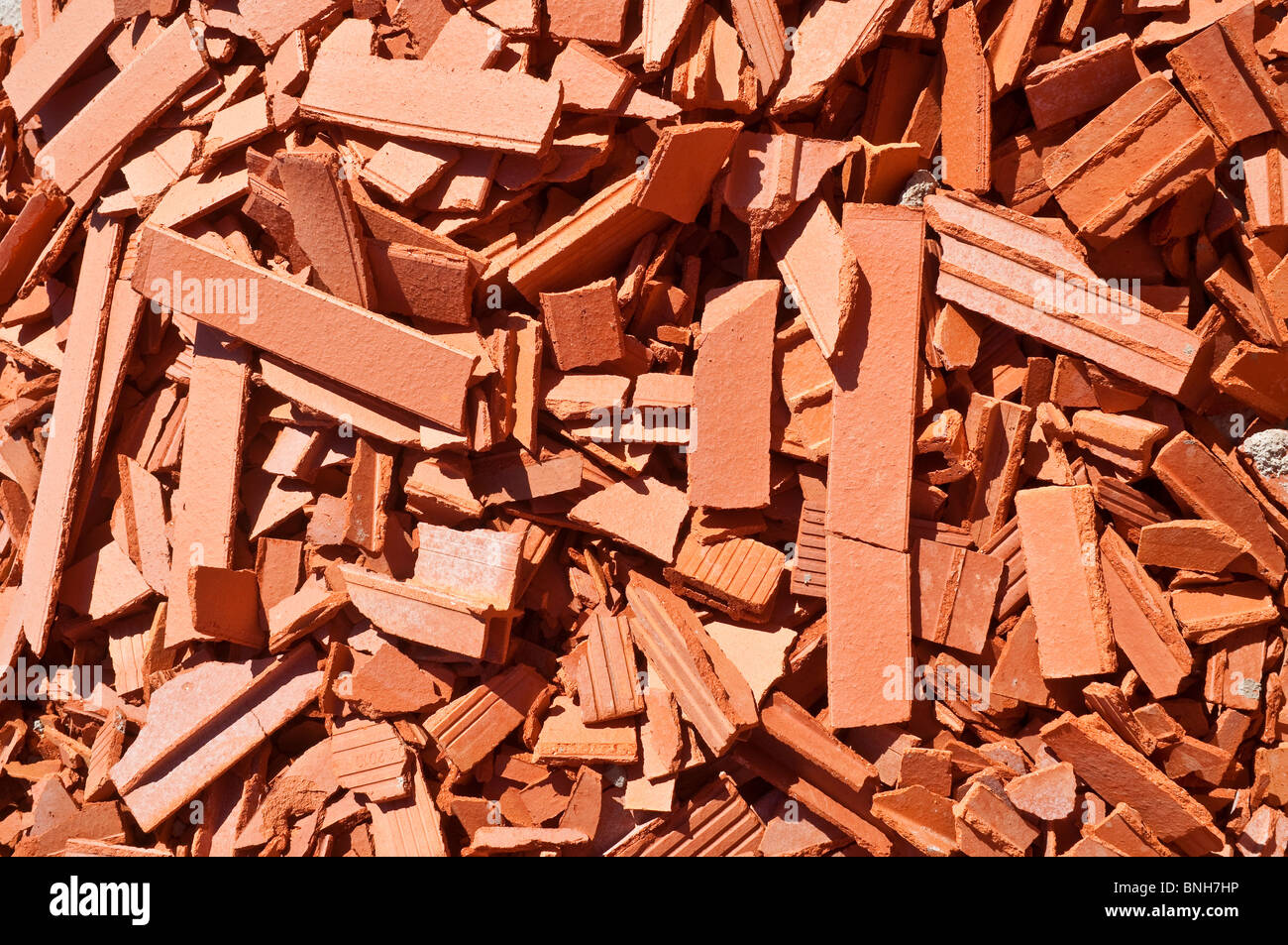 Pile of scrapped broken Bouyer Leroux bio-bricks - France. Stock Photo