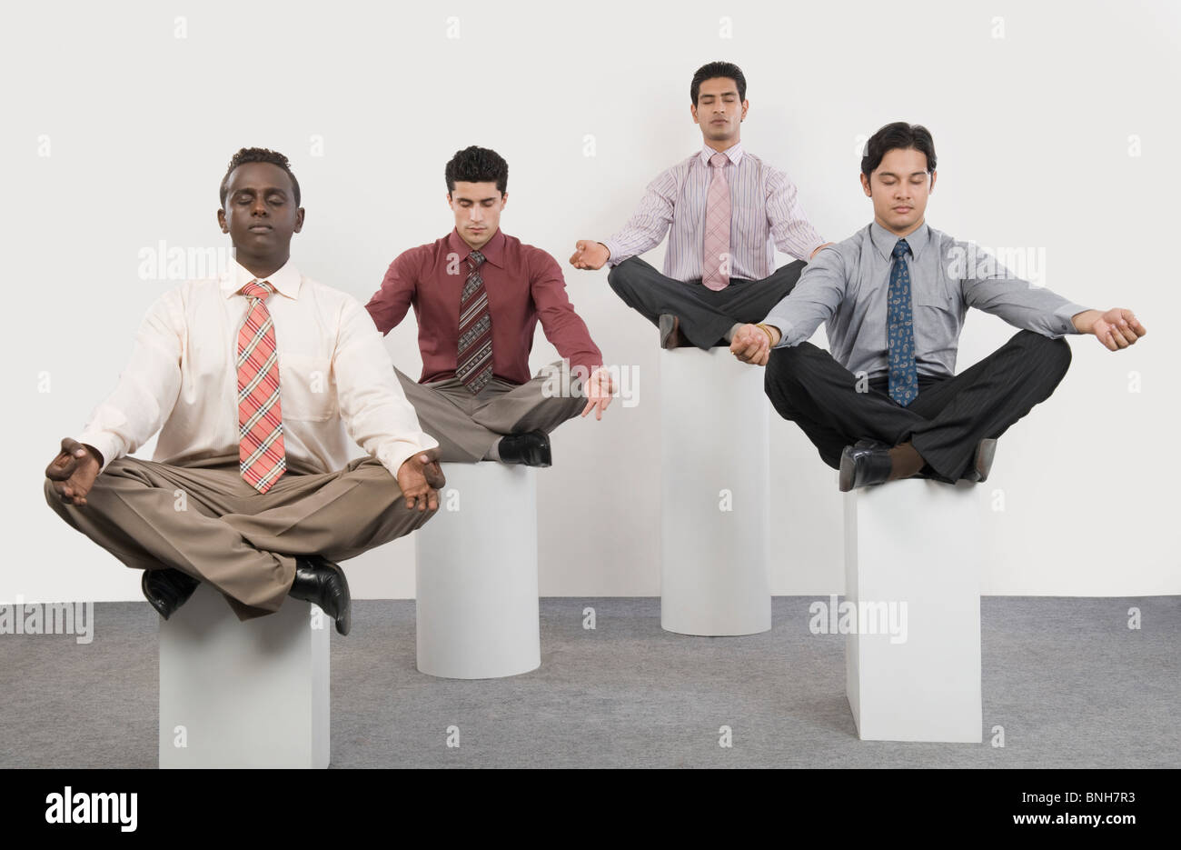 Group people multinational practicing hi-res stock photography and ...