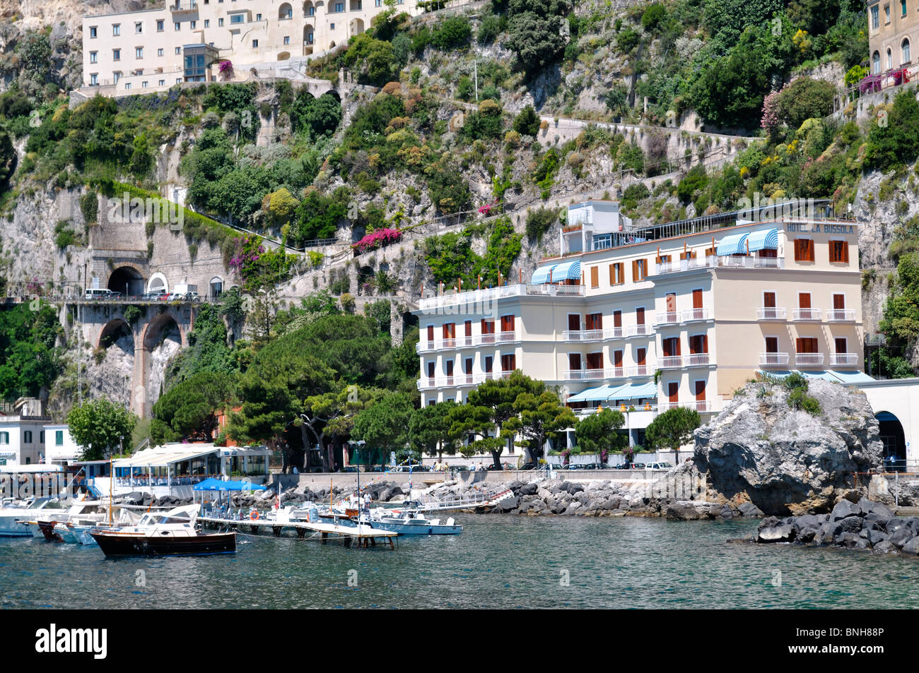 The Hotel La Bussola in Amalfi Stock Photo - Alamy