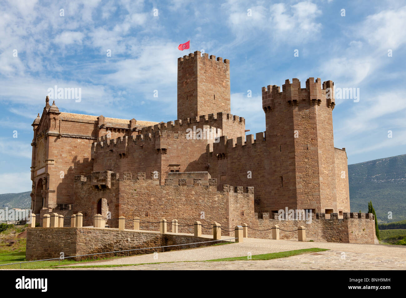 Castle Javier in the province of Navarre - Basque region of Spain. Famous for being the birthplace of St Francis Xavier. Stock Photo