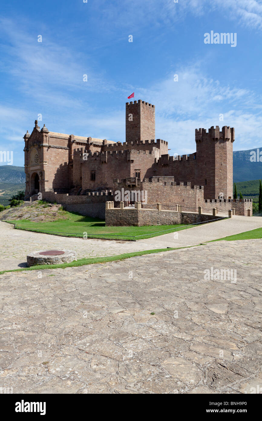 Castle Javier in the province of Navarre - Basque region of Spain. Famous for being the birthplace of St Francis Xavier. Stock Photo