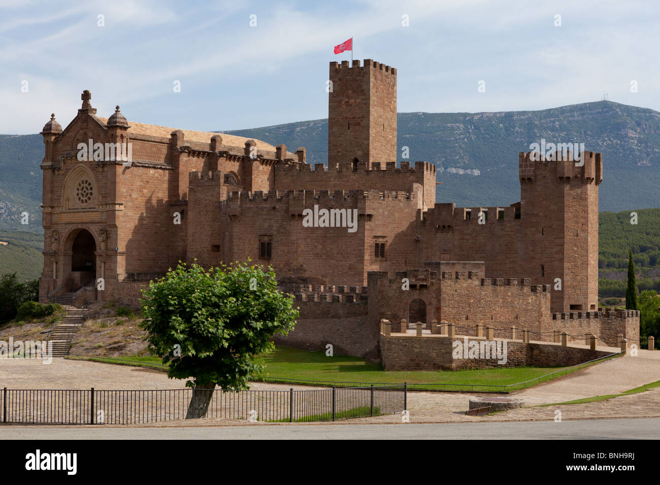 Castle Javier in the province of Navarre - Basque region of Spain. Famous for being the birthplace of St Francis Xavier. Stock Photo