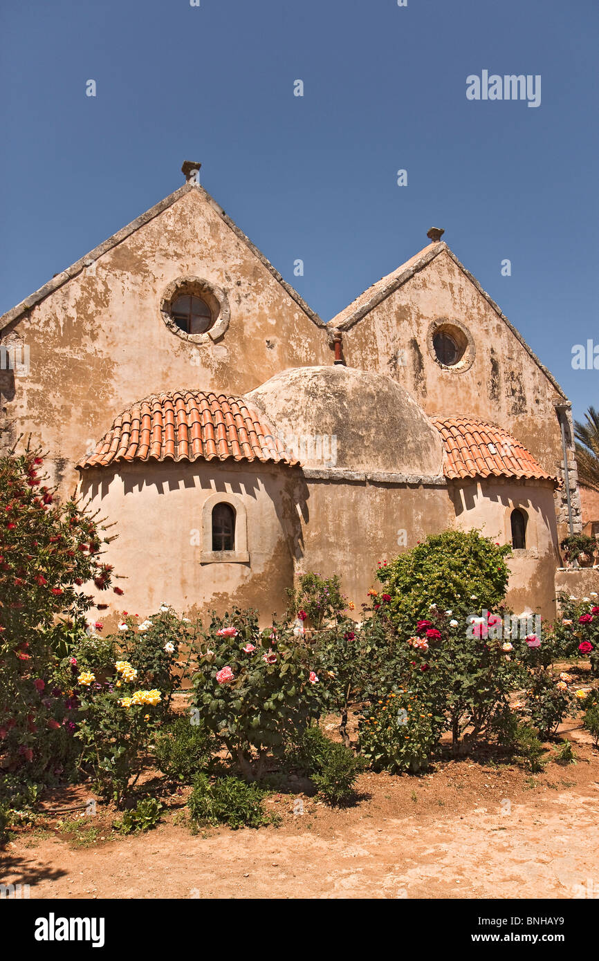 Crete Rear Of Arkadi Monastery Stock Photo