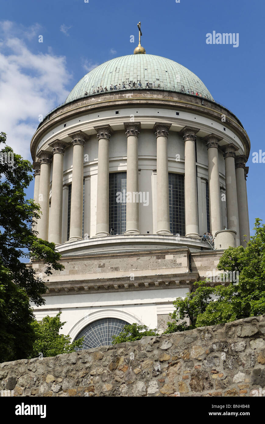 Dome cathedral Esztergom Hungary Europe old Old Town architecture building  famous blue sky big great historical church Stock Photo - Alamy