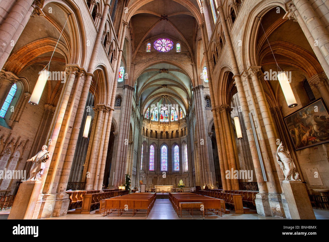 Europe, France, Rhone (69), Lyon, Saint-Jean Cathedral Stock Photo