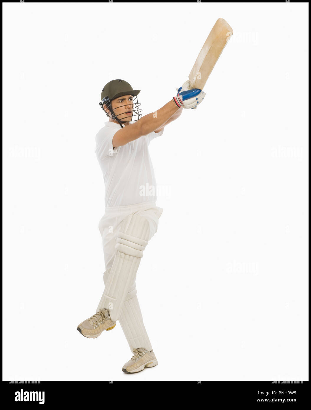 Cricket batsman playing a hook shot Stock Photo Alamy