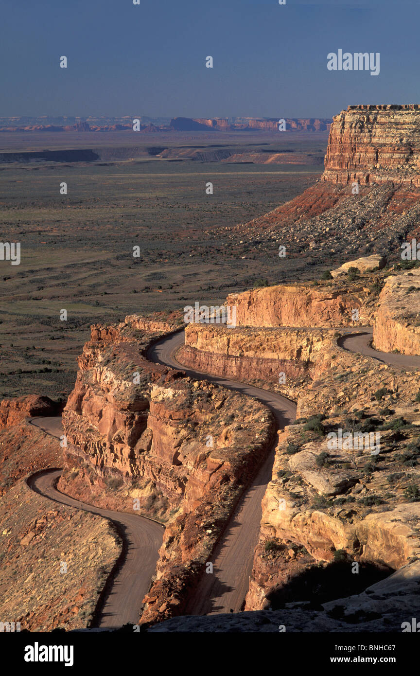 Usa Utah Road Near Garden Of The Gods Colorado Plateau Barren Winding Desolate Rock Rocks Landscape Scenery United States of Stock Photo