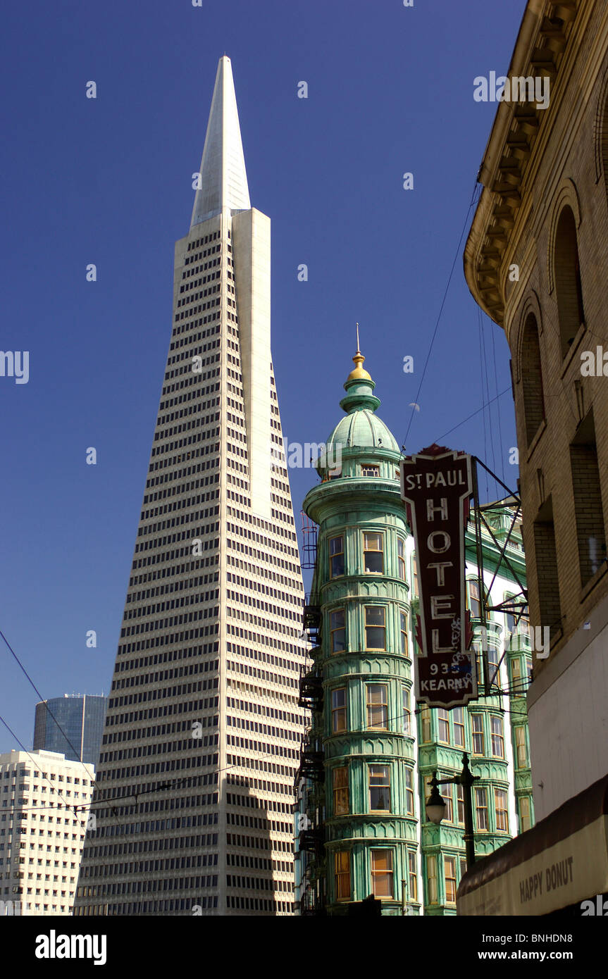 Usa San Francisco California City Transamerica Pyramid Building North