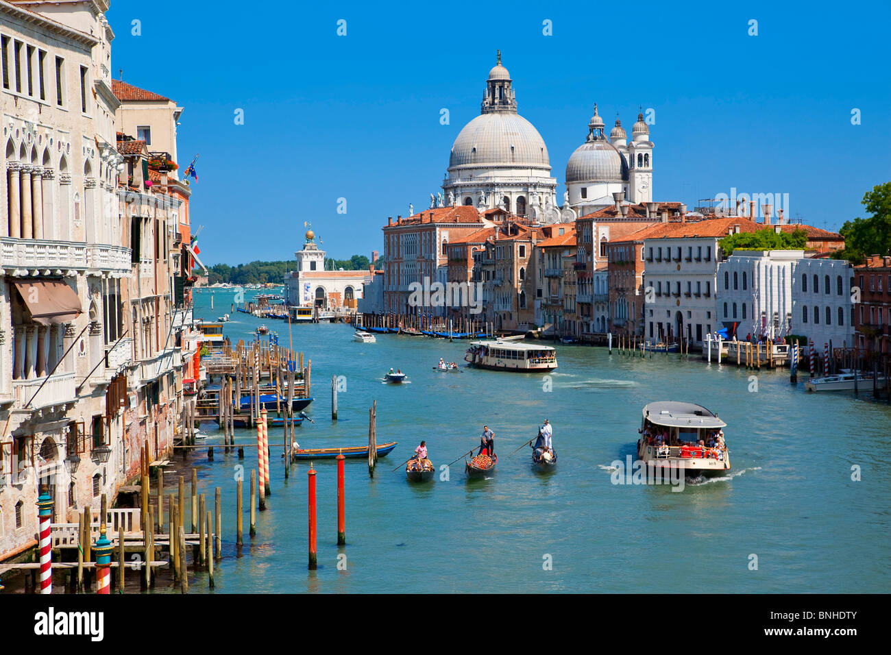 Europe, Italy, Venezia, Venice, Listed as World Heritage by UNESCO, Grand Canal and Santa Maria della Salute Stock Photo