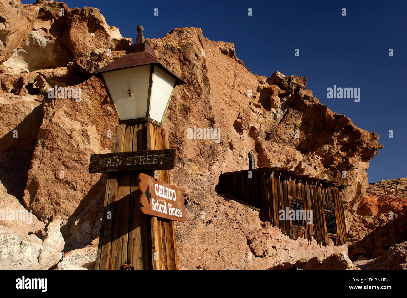 Usa Calico California Ghost Town Wooden Houses Architecture Abandoned Tourists Tourism Silver Mines Historic Lantern United Stock Photo