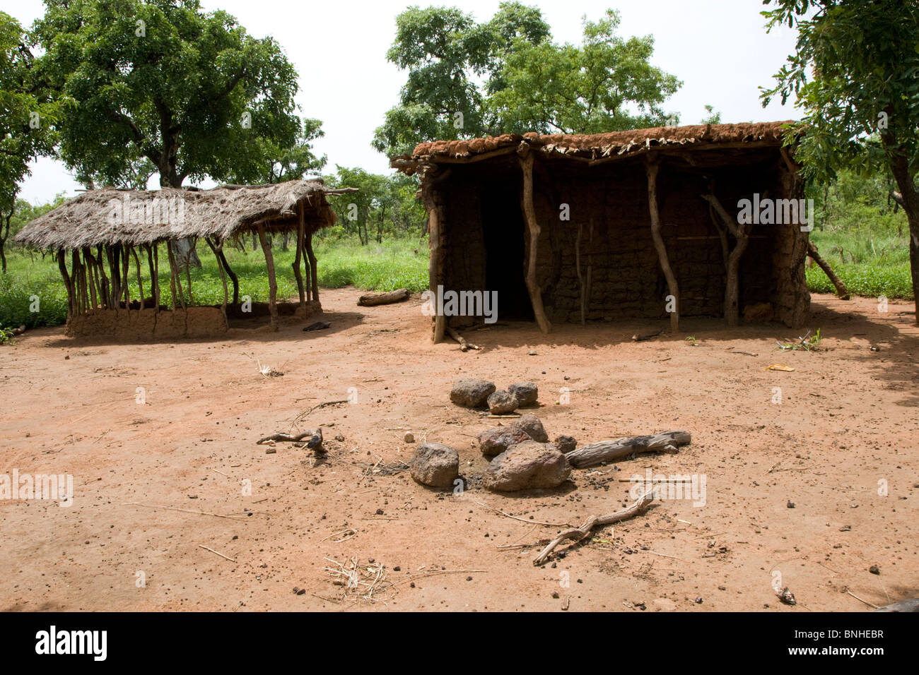 Abandoned homestead in the Gonja triangle, Damango district, Ghana. Stock Photo