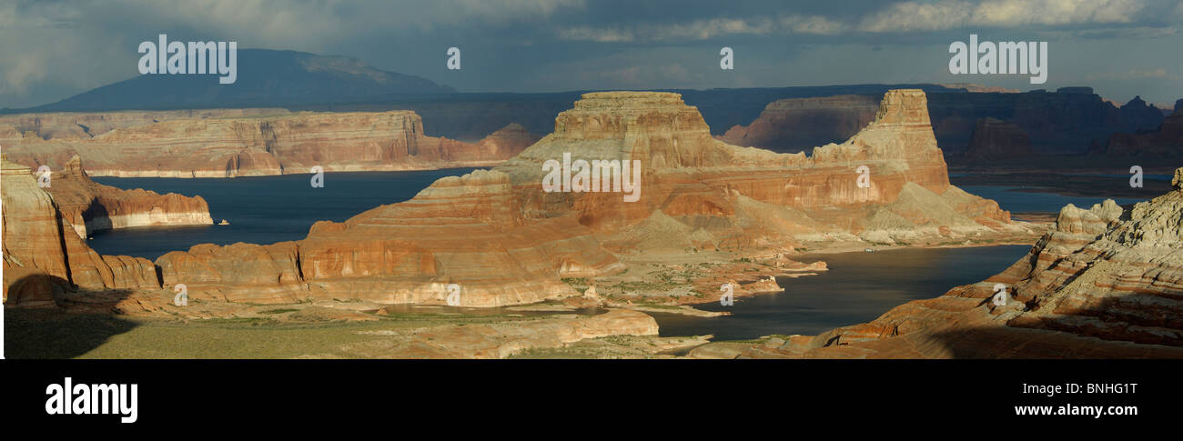 Usa Page Utah View From Alstrom Point Lake Powell Glen Canyon National Recreation Area Near Page Landscape Scenery Scenic Rocks Stock Photo