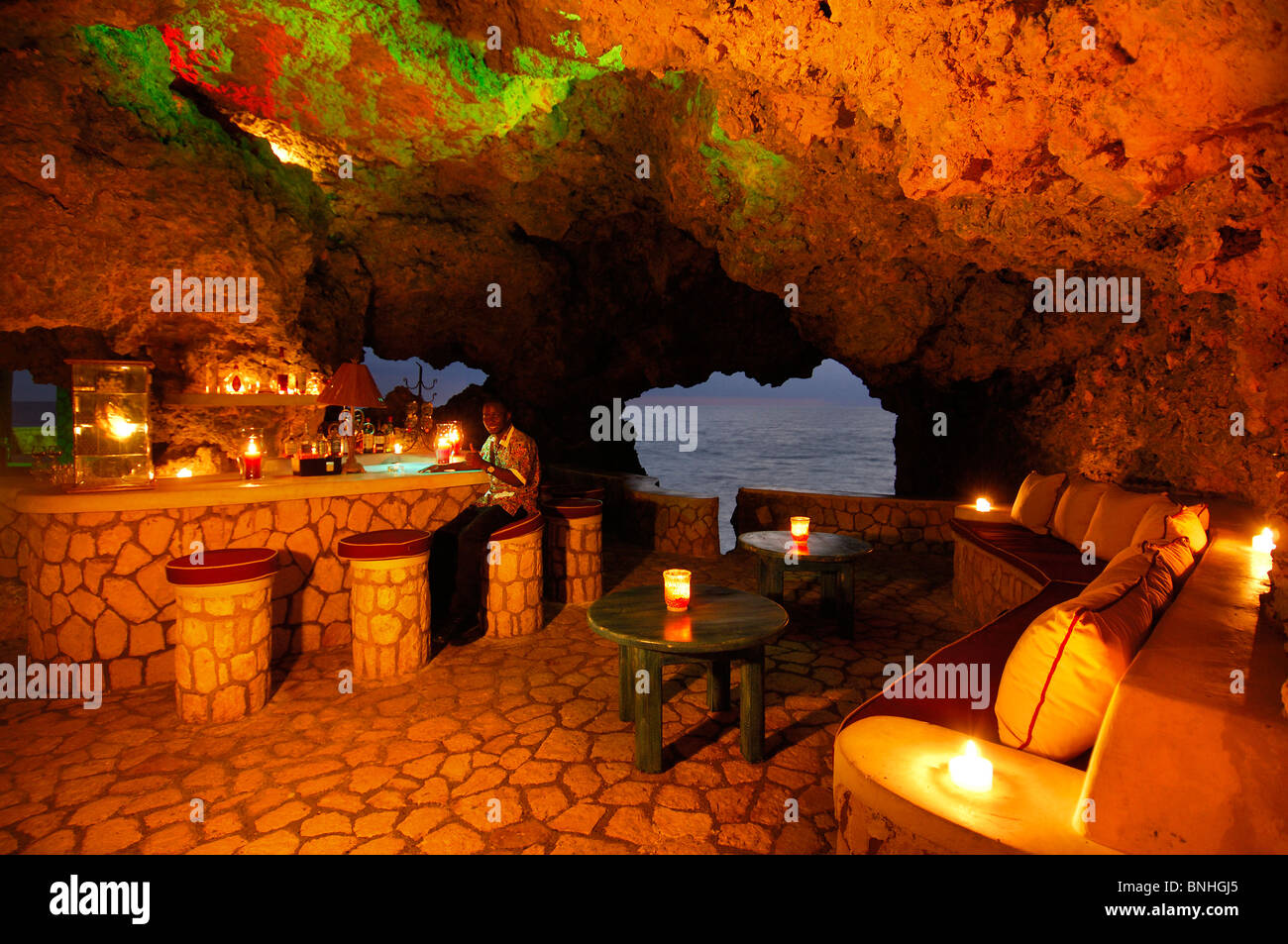 Caribbean Negril Jamaica Cigar Bar At The Cave The Caves Hotel Indoors