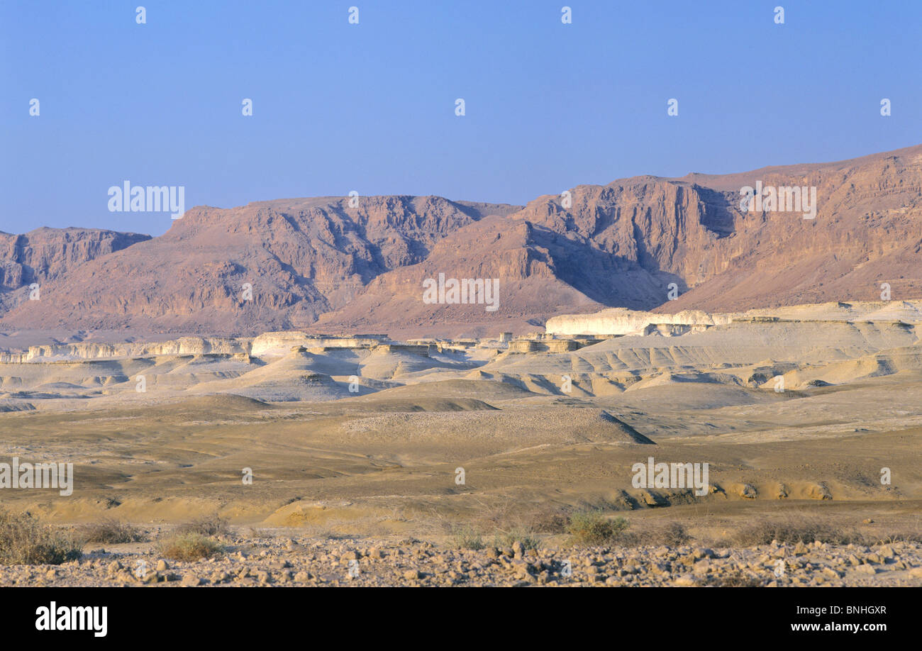 Israel Judea desert along Dead Sea desert landscape scenery mountains Stock Photo