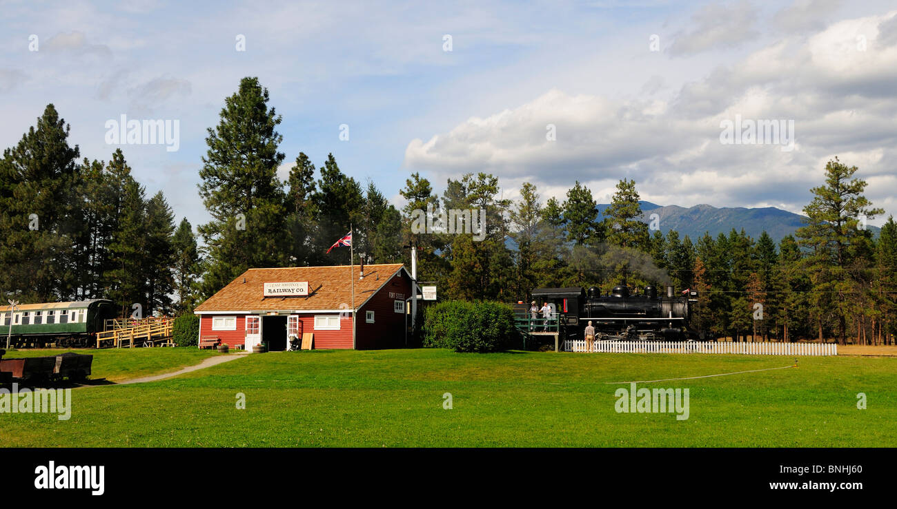 Canada Fort Steele Heritage Town British Columbia Gold rush boom town history historic buildings building houses Stock Photo