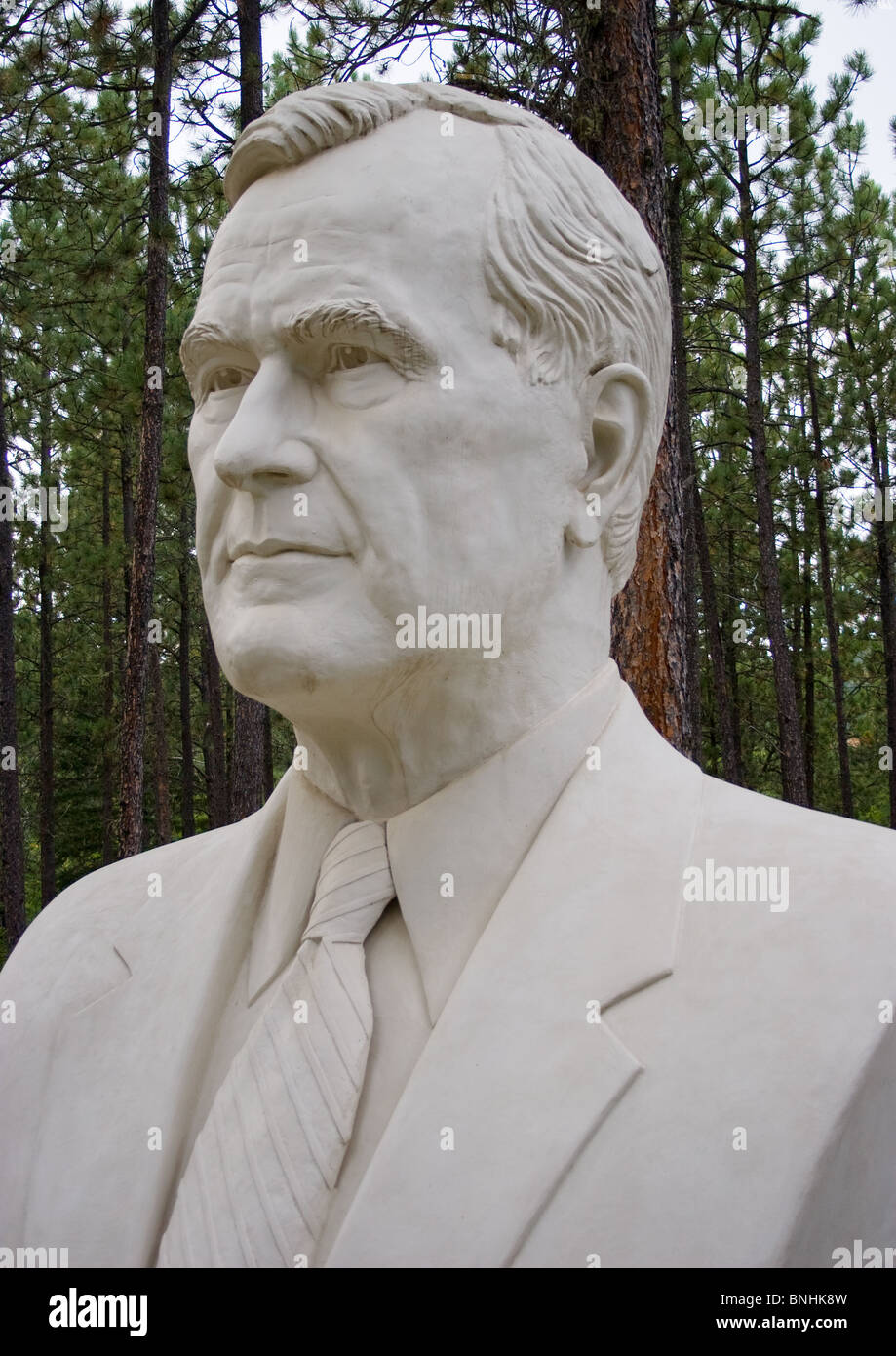 George H. W. Bush bust by sculptor David Adickes at Presidents Park in Lead South Dakota Stock Photo