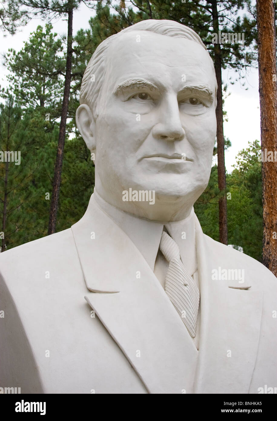 Warren G. Harding bust by sculptor David Adickes at Presidents Park in Lead South Dakota Stock Photo