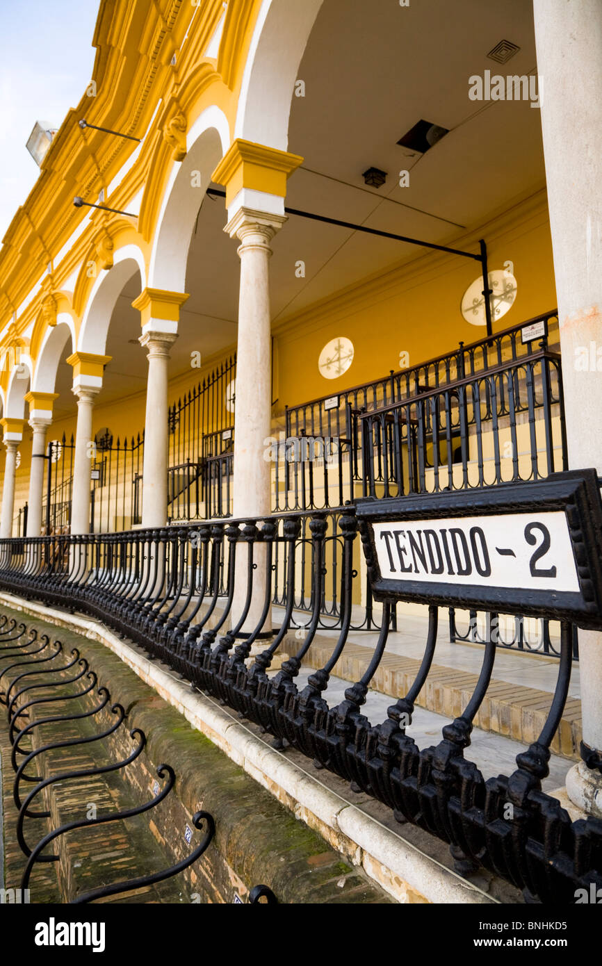 Terrace and seat / seating / seats in the Sevilla bullring / bull ring