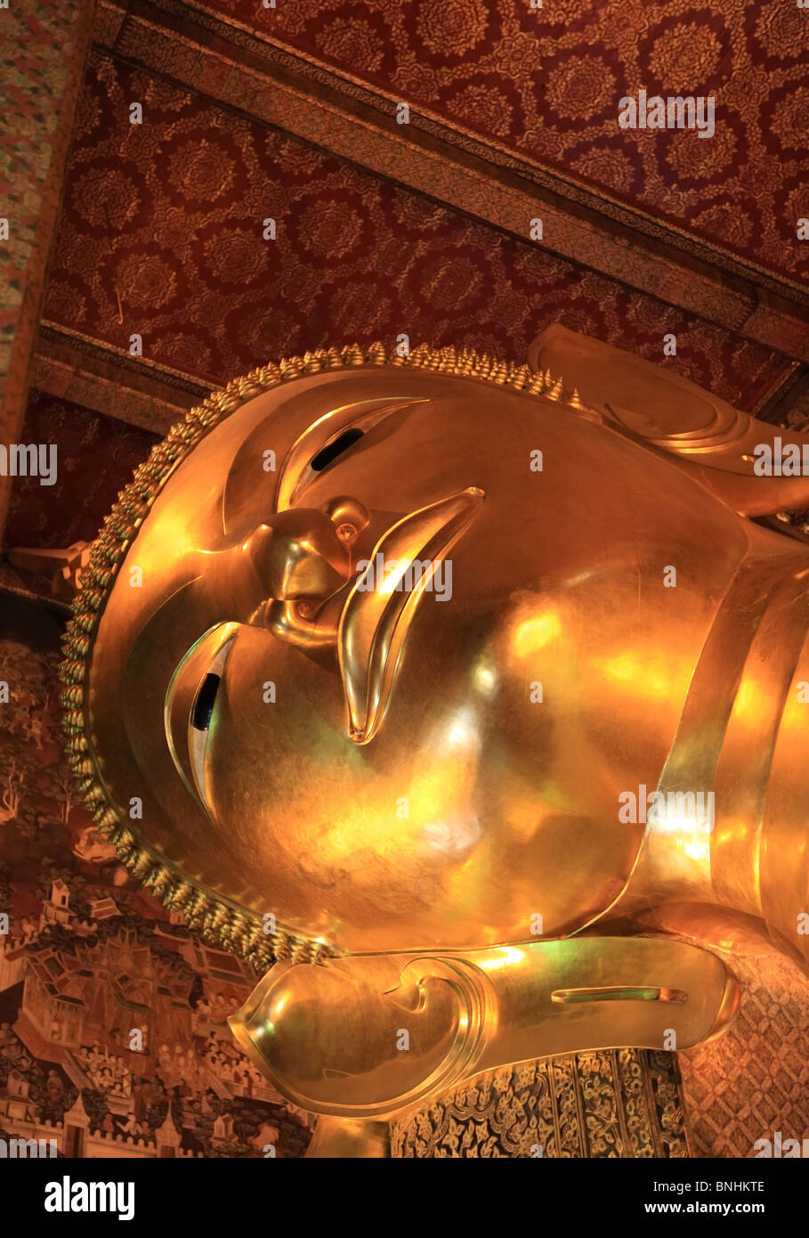 Golden Buddha statue in a temple in Thailand Stock Photo - Alamy