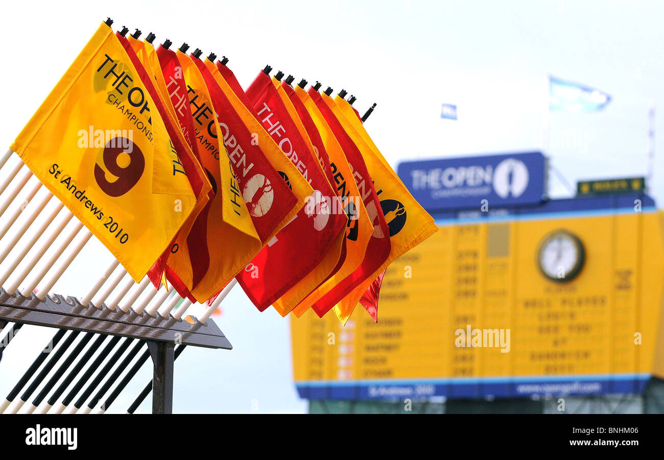 COURSE FLAGS & SCOREBOARD THE OPEN CHAMPIONSHIP 2010 THE OLD COURSE ST