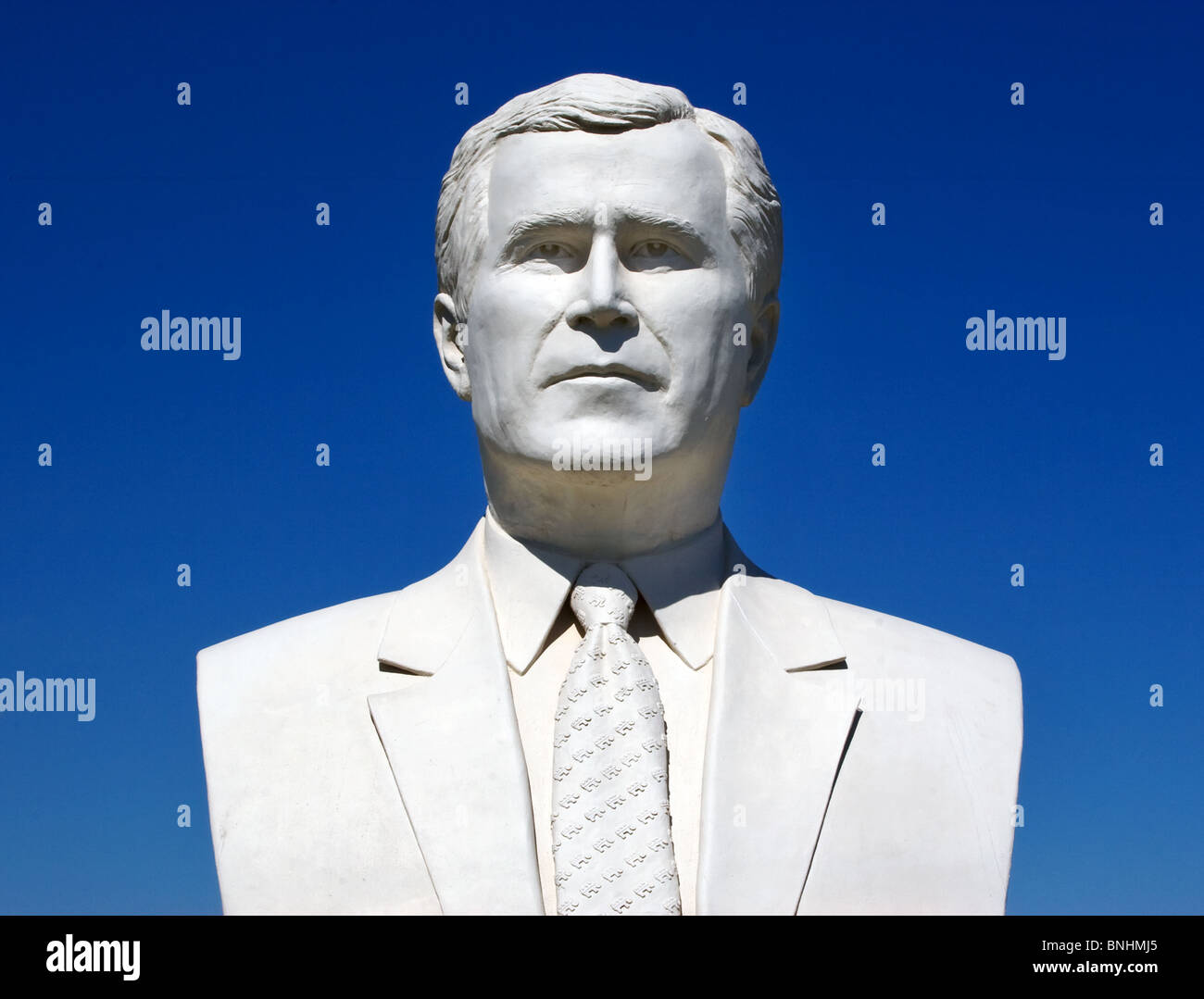 George W. Bush bust by sculptor David Adickes at Presidents Park in Lead South Dakota Stock Photo
