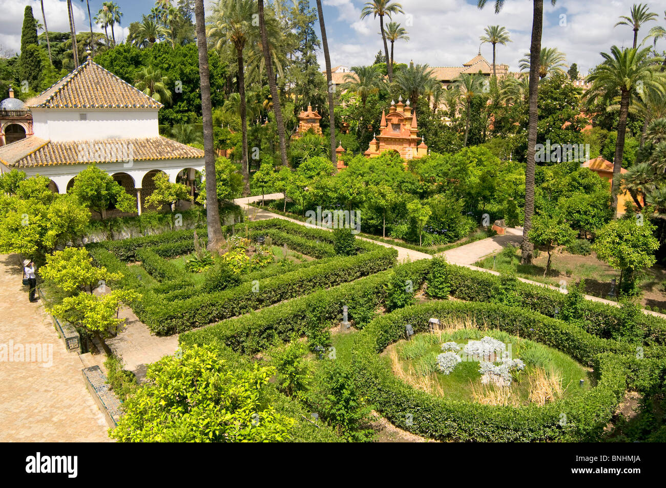 Jardin de la Vega Inclan in The Royal Alcazar Palace, Seville Spain Stock Photo