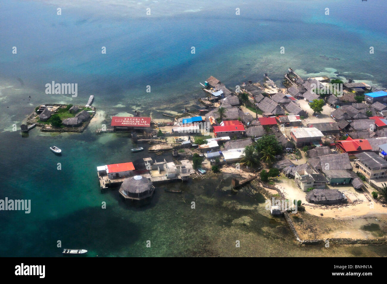 Panama Aerial view Island San Blas Archipelago Kuna Yala Central