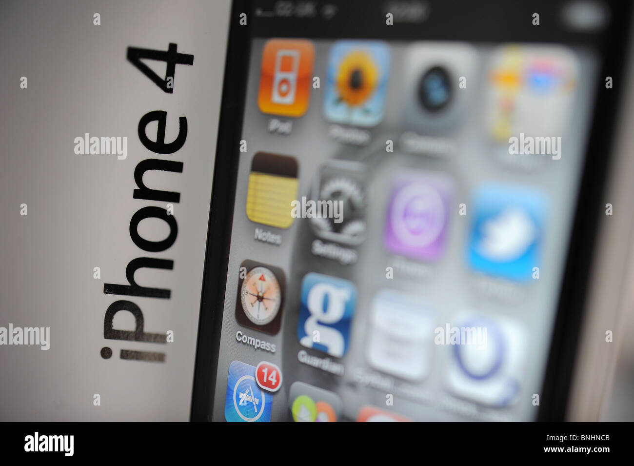 The new Apple iPhone 4 mobile telephone handset Stock Photo Alamy