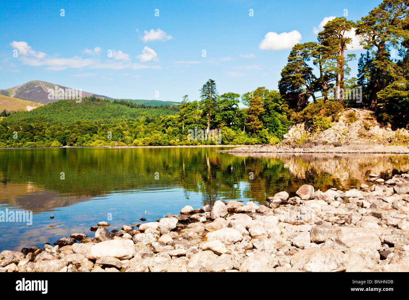 Friar's Crag and Derwent Water in the Lake District National Park, Cumbria, England, UK Stock Photo