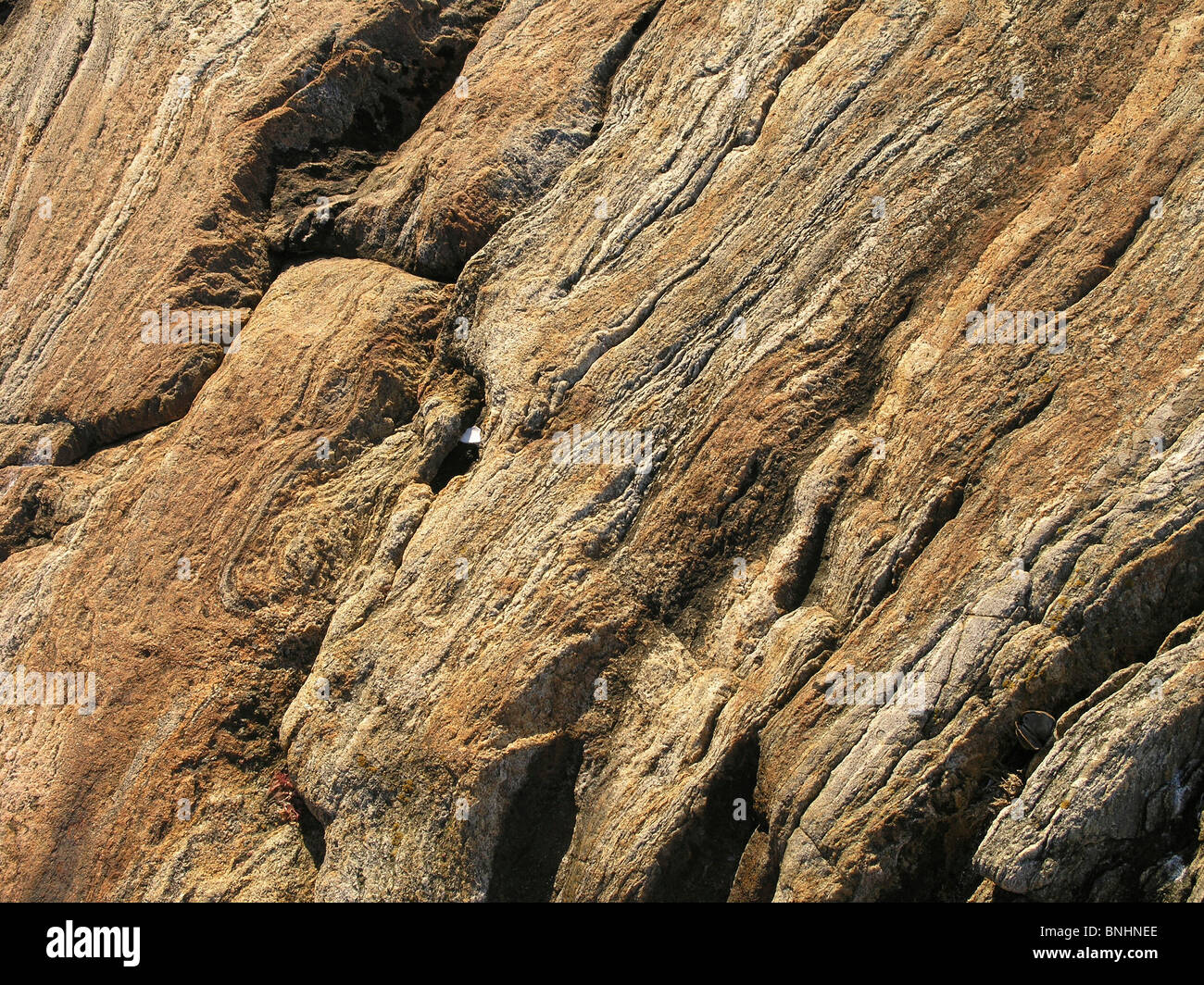 Sweden gneiss rock Bohuslän province rocks cracks craggy detail close ...