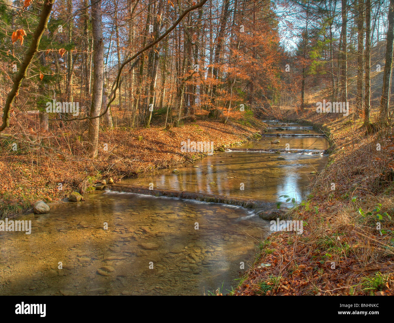 Switzerland at Küsnacht canton of zurich creek river water stream