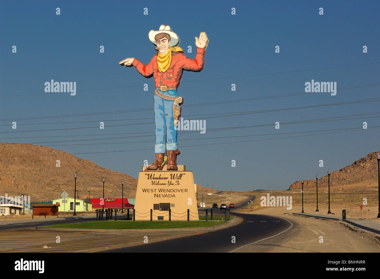 Artistic View Of Wendover Will Cowboy Sign In Nevada 
