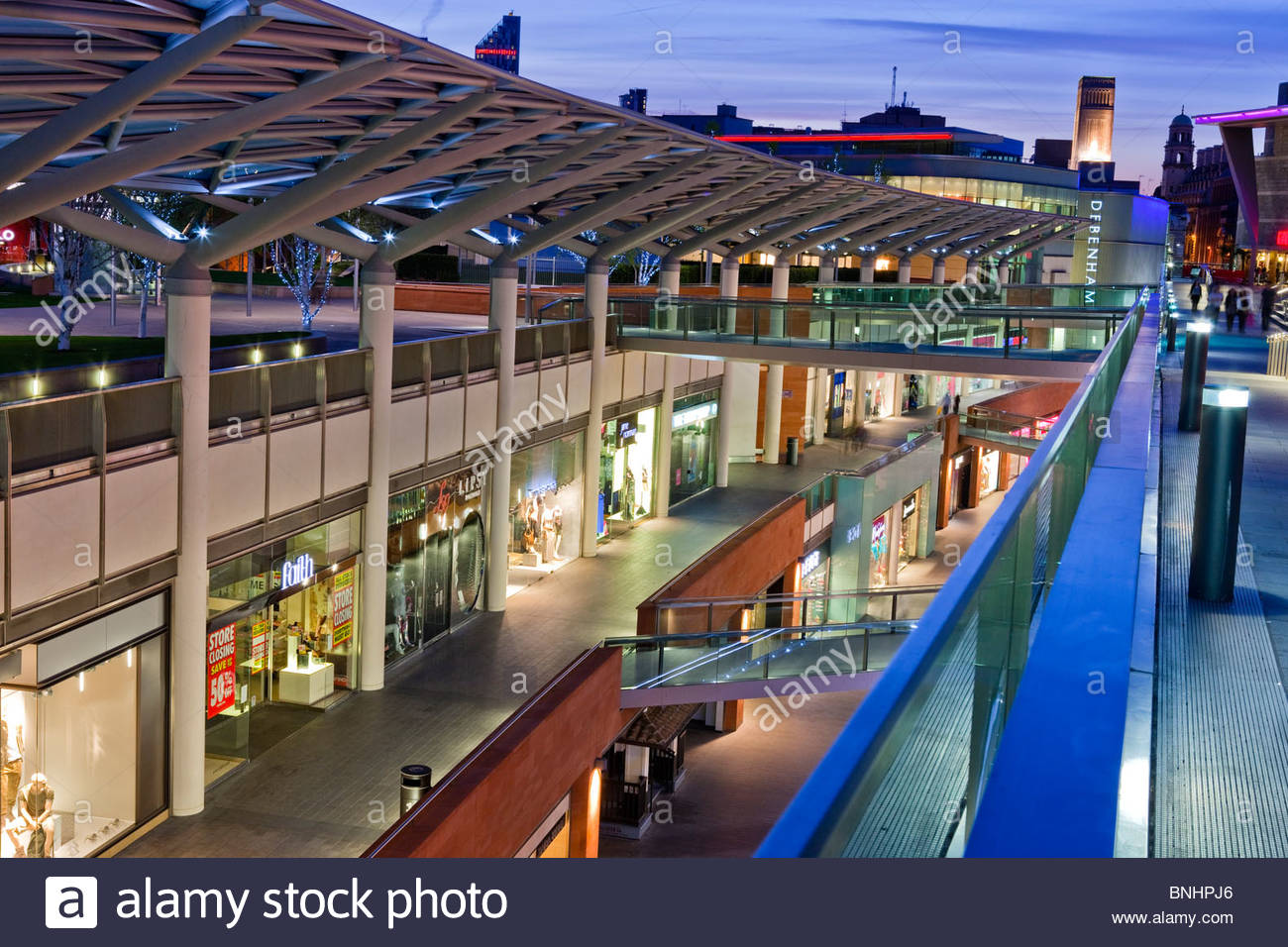 Liverpool One Shopping Mall Complex Liverpool England UK at twilight