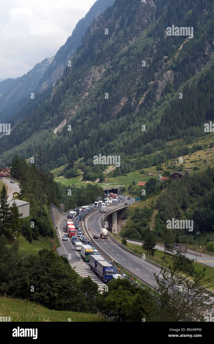 St Gotthard Tunnel-Massive Traffic Jams Continue in Switzerland. July ...