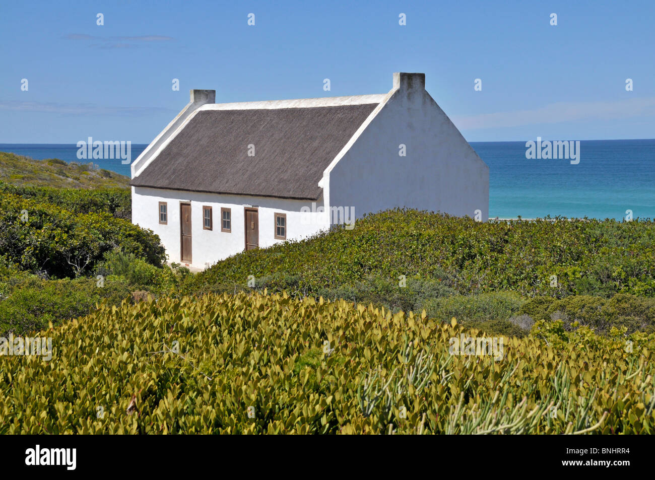 De Hoop Nature Reserve South Africa Africa Nature reserve Landscape House Holiday Vacation Bungalow Coast Sea Ocean Stock Photo