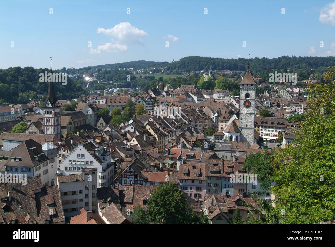 Switzerland Schaffhausen city old town view from Munot fortress