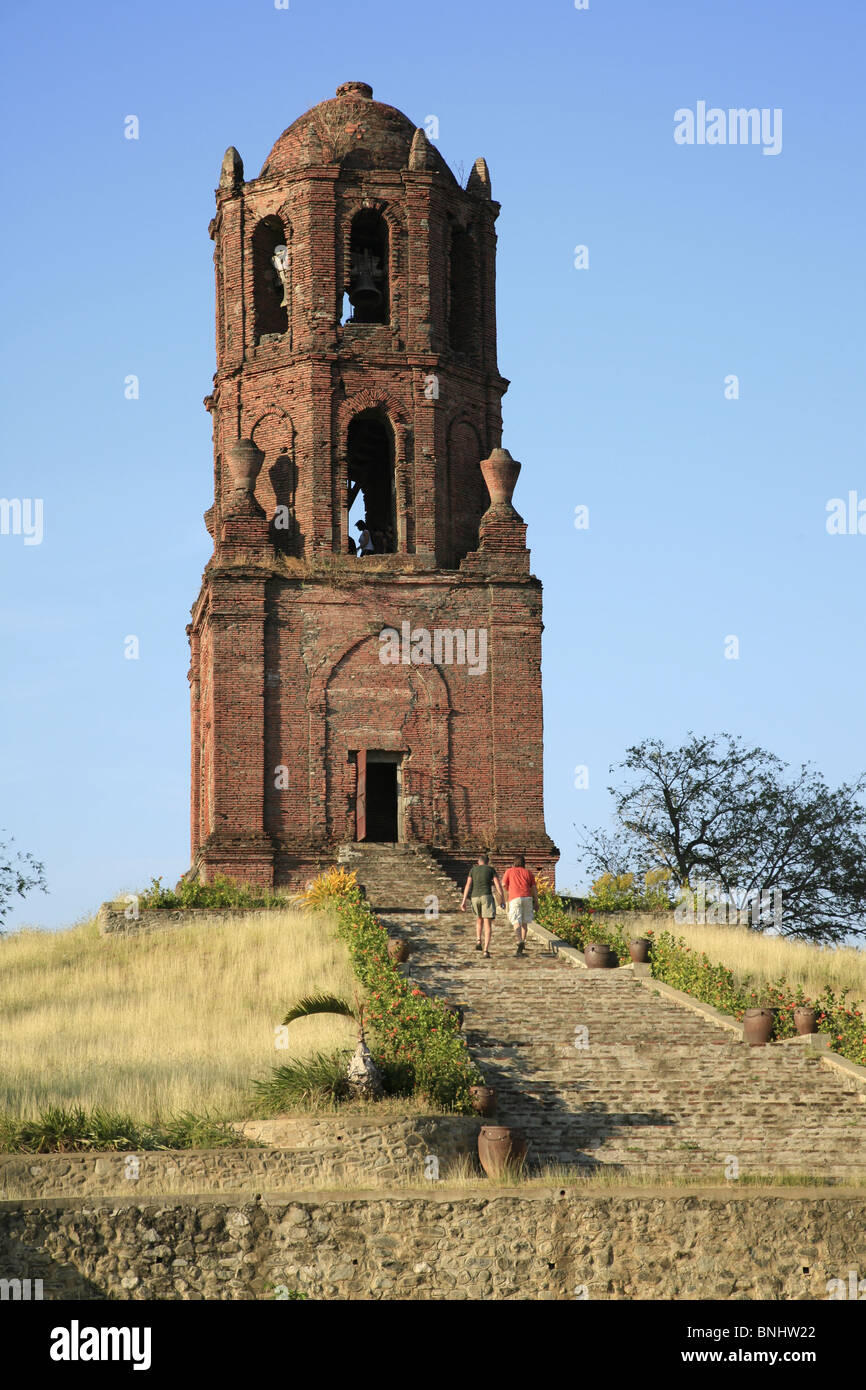 Philippines Asia Luzon island bell tower Bantay Church Vigan Stock ...