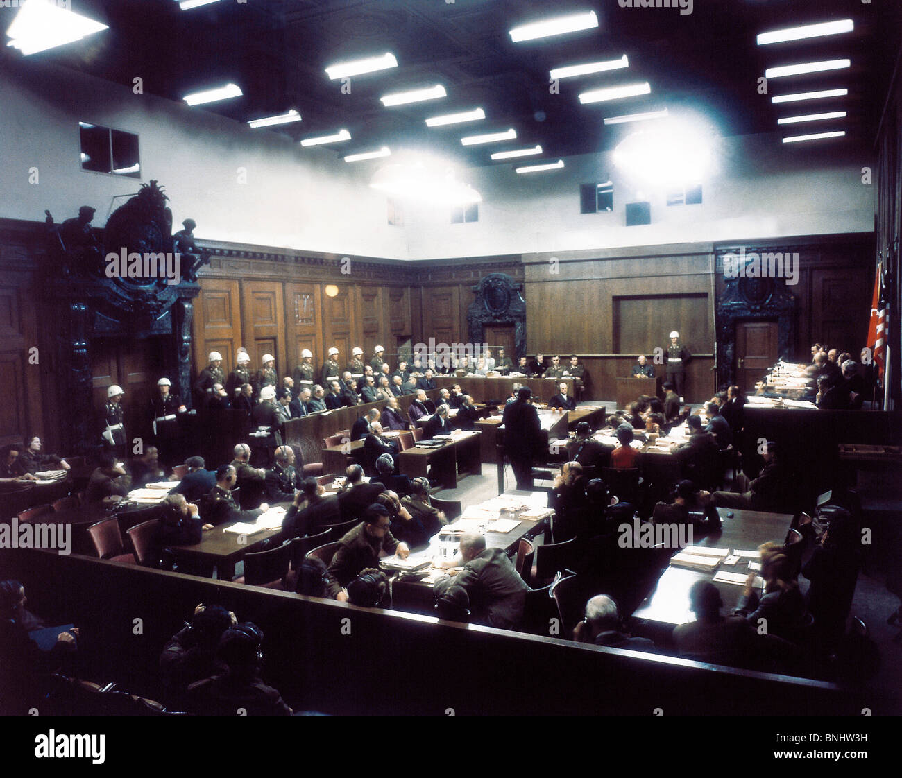 Nuremberg 1946 International Military Tribunal Court House International War Crimes Trial Germany history historical historic Stock Photo
