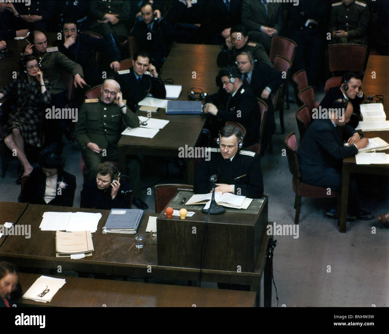 Nuremberg 1946 International Military Tribunal Court House International War Crimes Trial Germany history historical historic Stock Photo