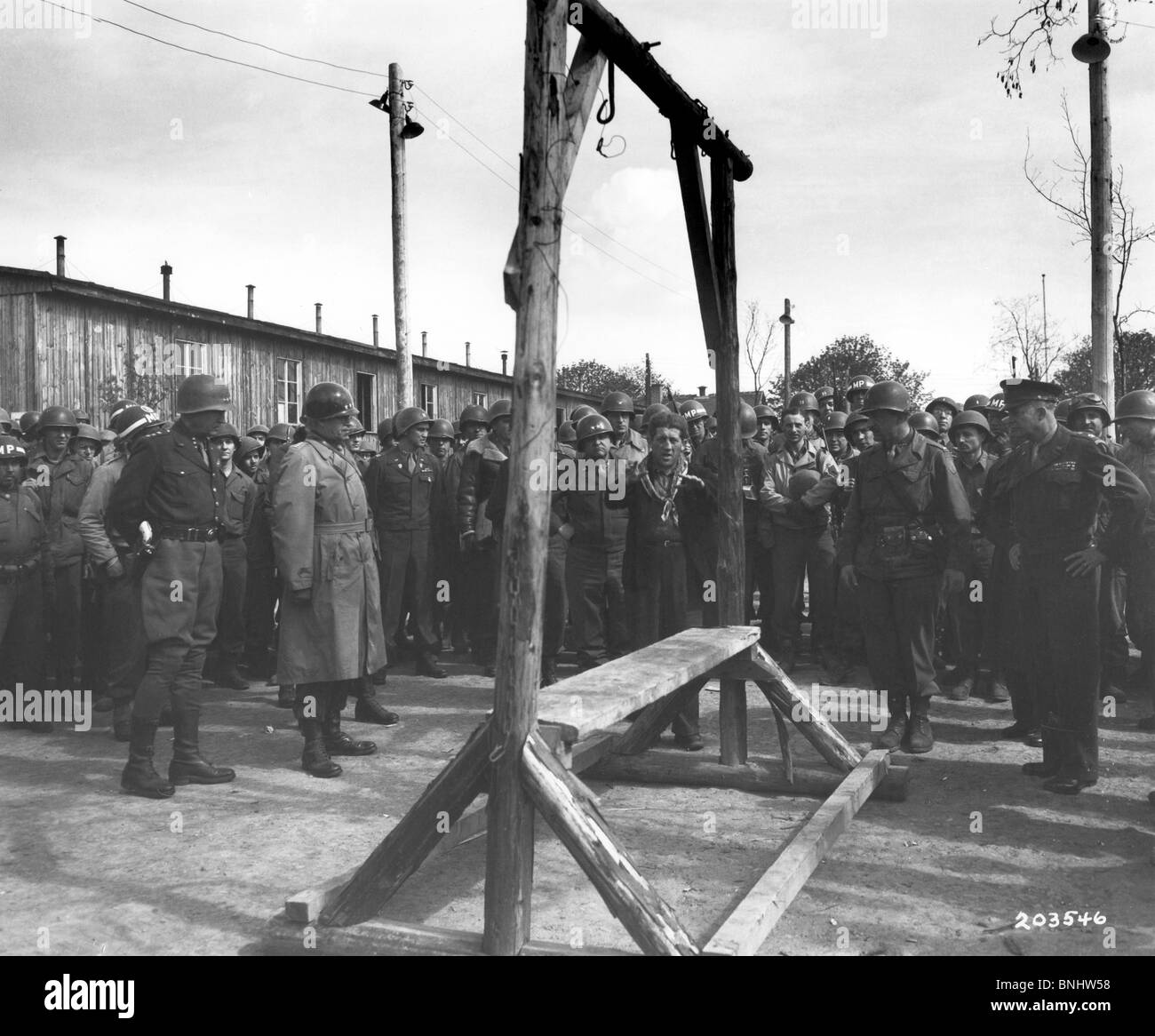 World War II Ohrdruf forced labor camp Buchenwald concentration camp Holocaust Germany April 1945 history historical historic Stock Photo