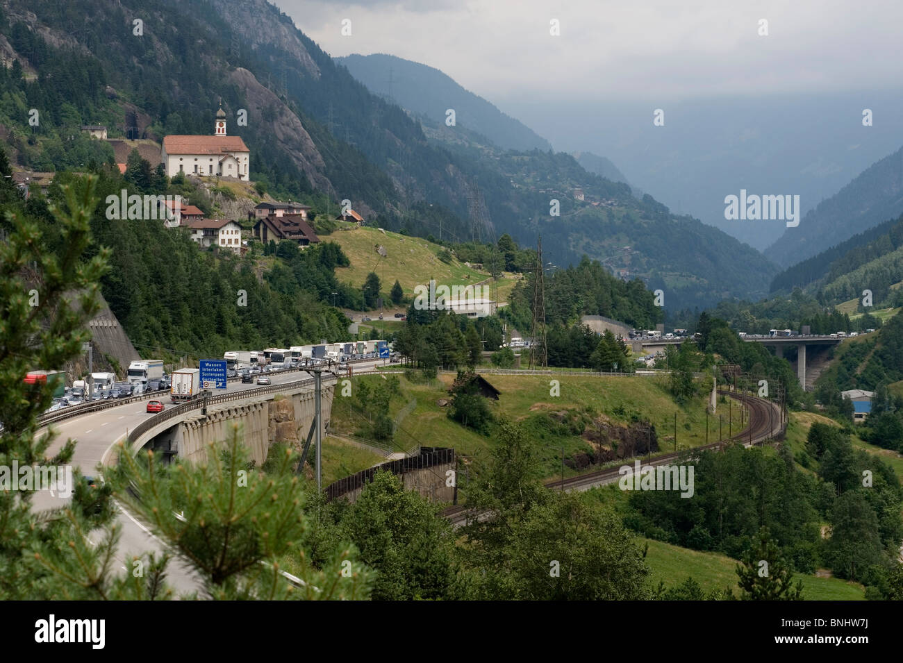 St Gotthard Tunnel-Massive Traffic Jams Continue in Switzerland. July ...