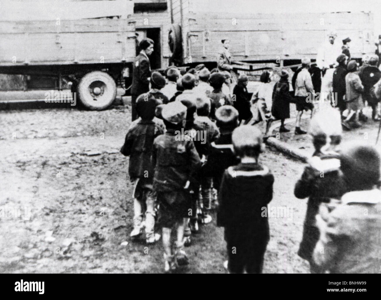 World War II Chelmno extermination camp Holocaust Germany September 1942 history historical historic prisoners prisoner Nazi Stock Photo