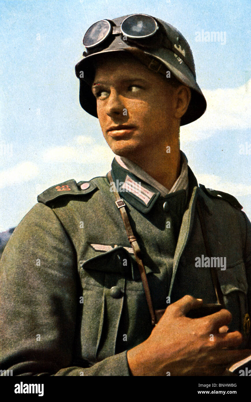 World War II Nazi Germany Soldier Man Portrait Wehrmacht between 1939-1940 Second World War WW2 war military army history Stock Photo