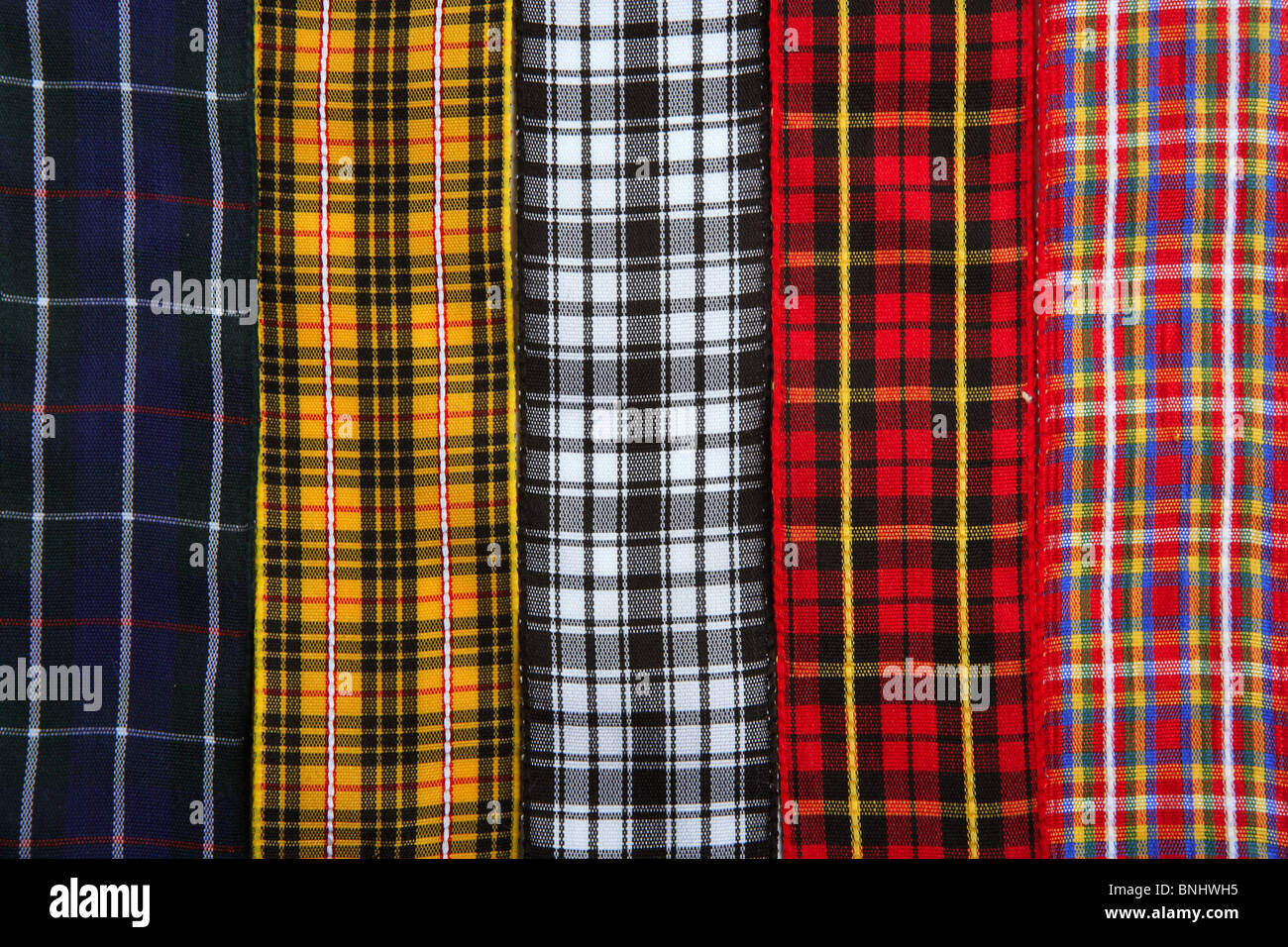 Scottish tartan fabric tapes pattern background fashion trend Stock Photo