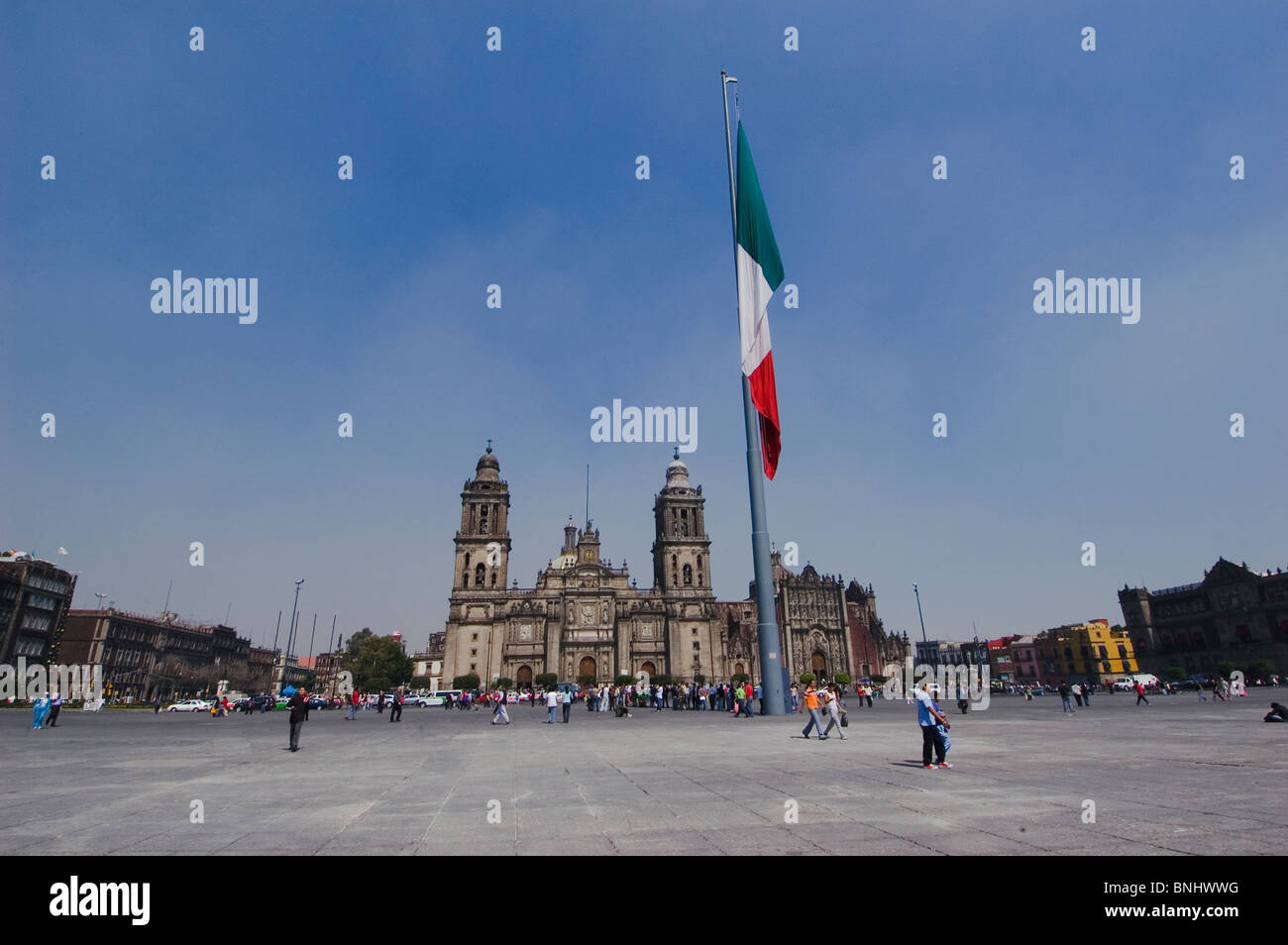 Zocalo Plaza Historic Center Mexico City Stock Photo
