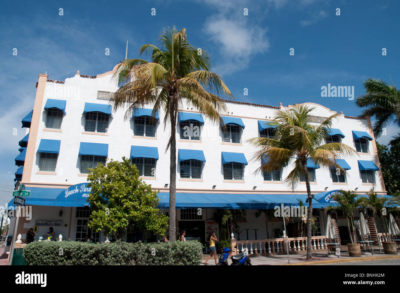 Beach Paradise Hotel on Ocean Drive in South Beach, Miami, Florida USA